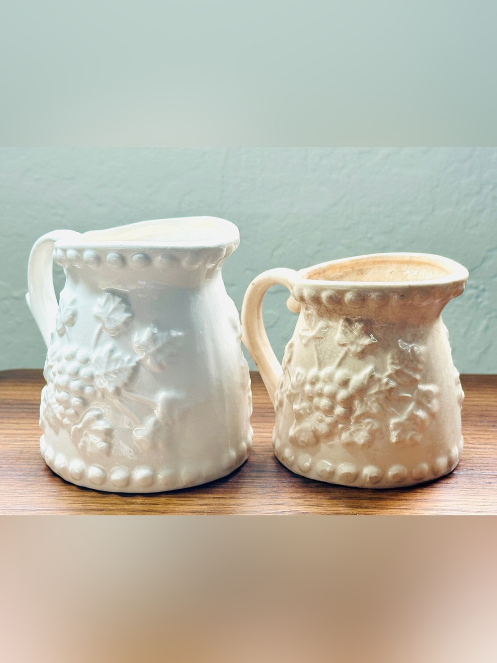 Vintage 1950s-1960s Enesco Grape Measuring Cup Pitcher Set 1 Cup & 1/2 Cup Japan